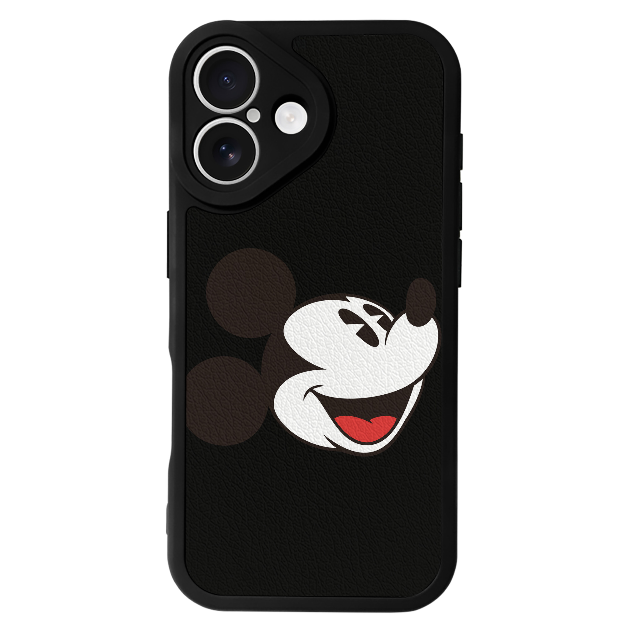 （画像用） ミッキーマウス Mickey Mouse 【iPhone 16シリーズ対応】シリコンスマホケース（レザー調） 材質：シリコン